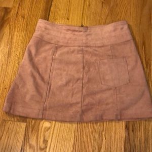 Pink Suede Mini Skirt
